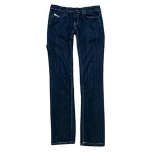 Diesel Jeans Womens 28 x 32 Dark Blue Liv Slim Straight Mid Rise Made in Italy